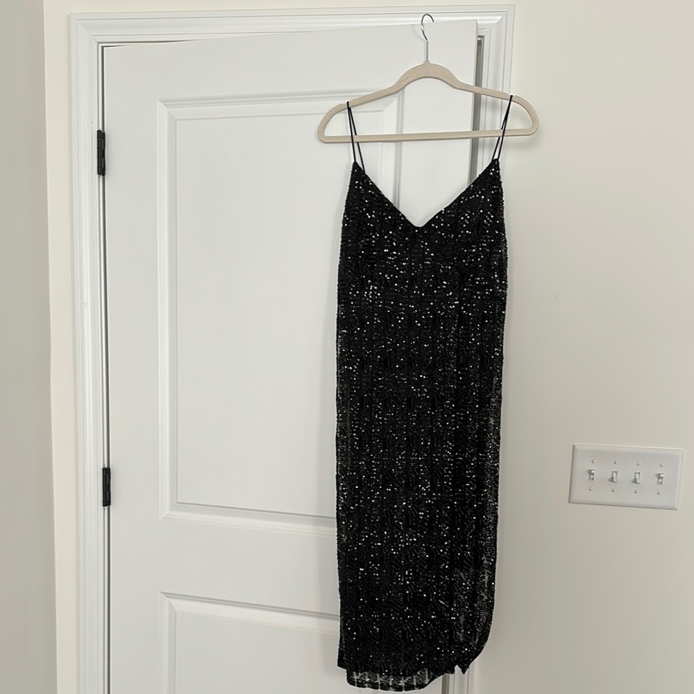 Zara Elegant Black Sequin Dress